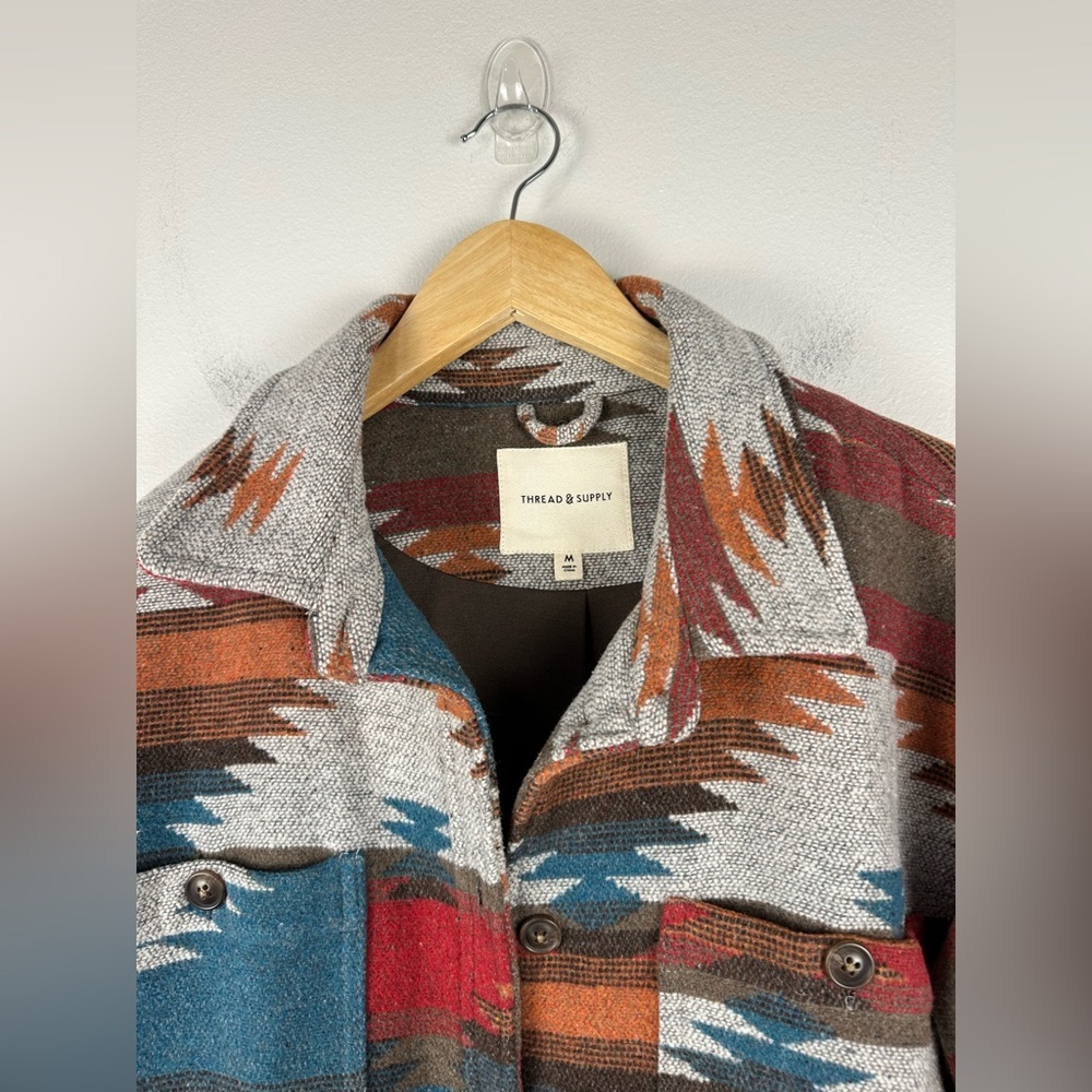 Thread And Supply Aztec Pattern Drop Shoulder Jac… - image 7